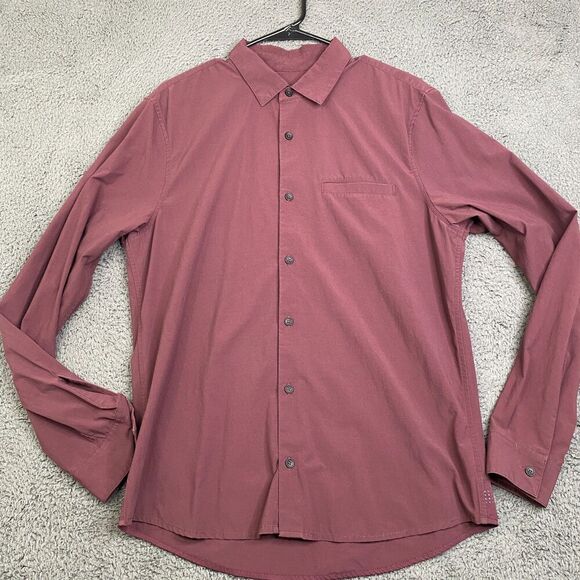 Lululemon Bonded Voyage Shirt Mens Maroon Button Up Performance No Size - Picture 1 of 8